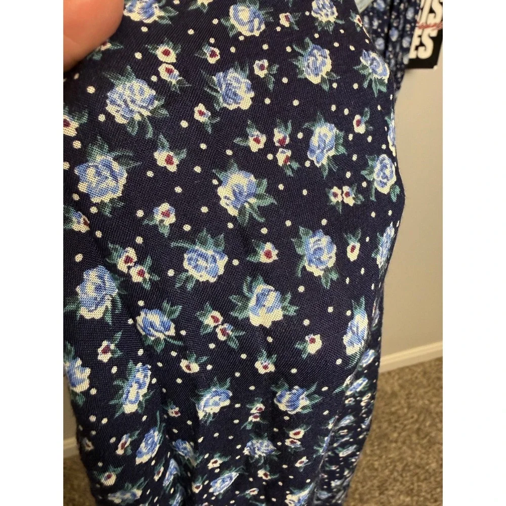 NWT Vintage Paris Blues S | M Denim Vest Blue Floral Maxi Dress Set 1990's USA - Picture 10 of 16